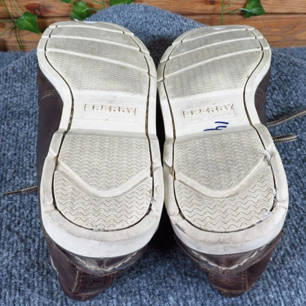 Sperry Authentic Original Mens Boat Shoes Size 11.5 Nautical Dark Brown Leather